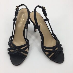 Kate‎ spade black strapped high heels size 9M